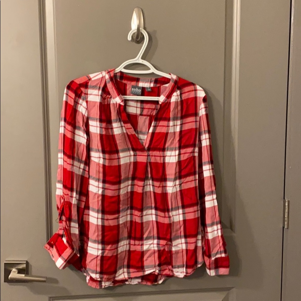 Red plaid tunic